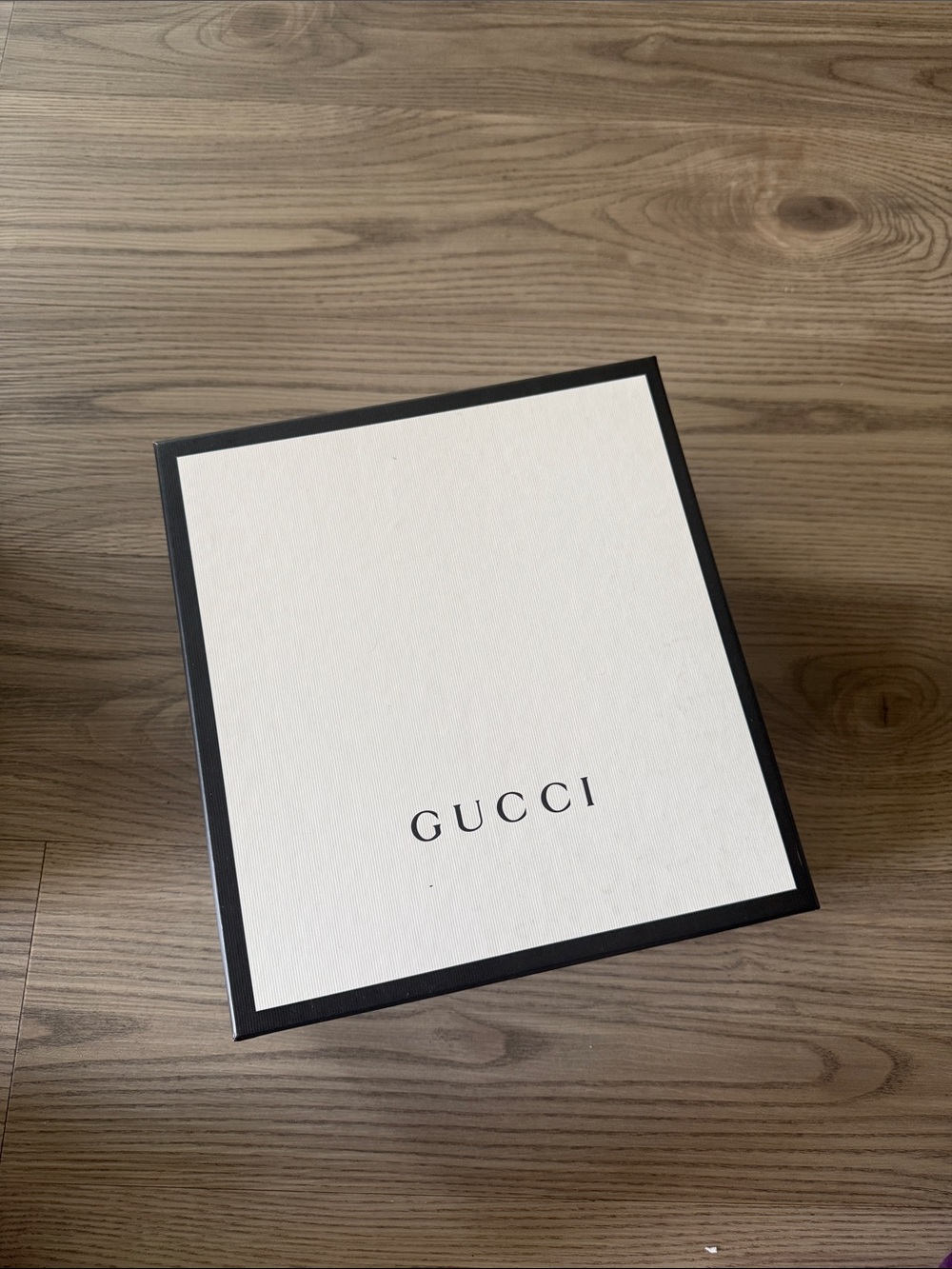 Gucci White EMPTY Box with Black Trim and Logo